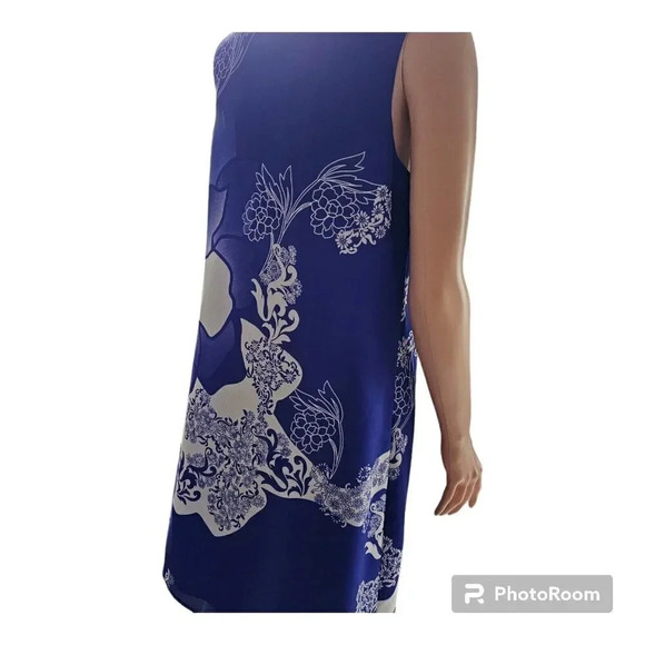 NWOT Apostrophe Womens Sleeveless Knee Length Drape Dress Size M Blue/White - Picture 9 of 15